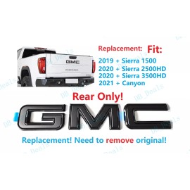 GMC Rear Tailgate Only All Black Emblem 2019+ GMC Sierra 1500 2500HD 3500HD Canyon
