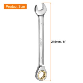 HARFINGTON Ratcheting Combination Wrench Metric, 17mm, 12 Point 72-Tooth CR-V Wrenches Tool for Mechanical Repair