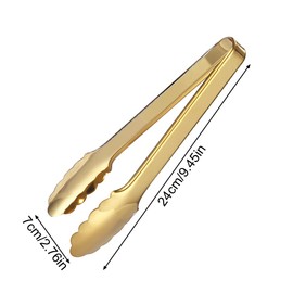 2pcs Serving Tongs, 9inch Appetizer Tongs Buffet Tongs Serving Utensils Salad Tongs Stainless Steel Serving Tongs Party Kitchen Utensils(gold)