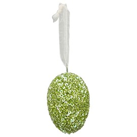 Egg Hanger Dost Green Wood / Glass 5 x 5 x 7 cm
