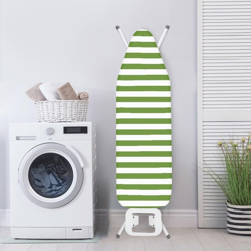 Gzzxiailg Green White Stripe Ironing Board Cover Standard Size, Resist