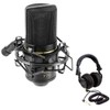 MXL 770 Multipurpose Cardioid Condenser Microphone (Black) Bundle HX9 Over-Ear