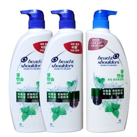 Head & Shoulder Cool Men's Scalp Shampoo 850mlx2 + Rinse / 헤드앤숄더 쿨맨솔샴푸850mlx2개+린스x1개 두피 트리트먼트 신형으로 발송 헤드앤숄더 가려운두피린스850mlx3개 두피 트리트먼트 신형으로 발송 헤드앤숄더 가려운두피샴푸850mlx2개+린스x