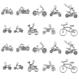 DanLingJewelry 100pcs Tibetan Motorcycle Charms Bicycle Sports Charms Vintage Charms for DIY Jewelry Making Non Precious Metal, Non-precious metal