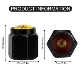 Muishi Cute Bee Honeycomb Tire Valve Stem Caps, Aluminum Black Stem Tire Valve Caps Universal Stem Covers for Cars, SUVs, Trucks, Bikes, Motorcycles, Bicycles (4 Pack)