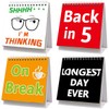 Fancy Land Desk Signs: 30 Funny Flip-Over Messages, Black Plastic,