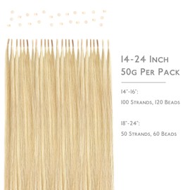 WENNALIFE I Tip Hair Extensions Human Hair Extensions For Women 100g 100s 20Inch Light Blonde Highlighted Golden Blonde Itips Rallonge Cheveux Humain Remy Itip Human Hair Extensions Straight Invisible