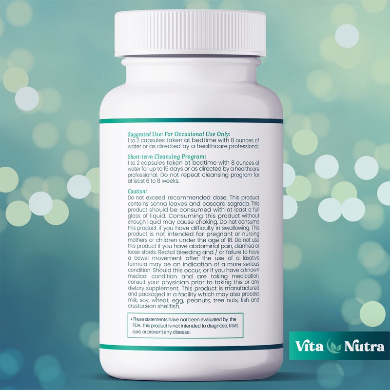 Vita Nutra Super Colon Detox Stool Softener & Cleanse |