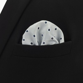 Shlax & Wing Grey Dots Mens Pocket Square Silk Hanky Classic