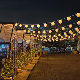 VCOKEN Lantern String Lights Warm White, 9.84 FT Outdoor String Lights Lantern, Plug-in Mini Nylon Lantern Lights for Outside Patio, Bistro, Party, IP44 Waterproof (Lantern Lights Unassembled)