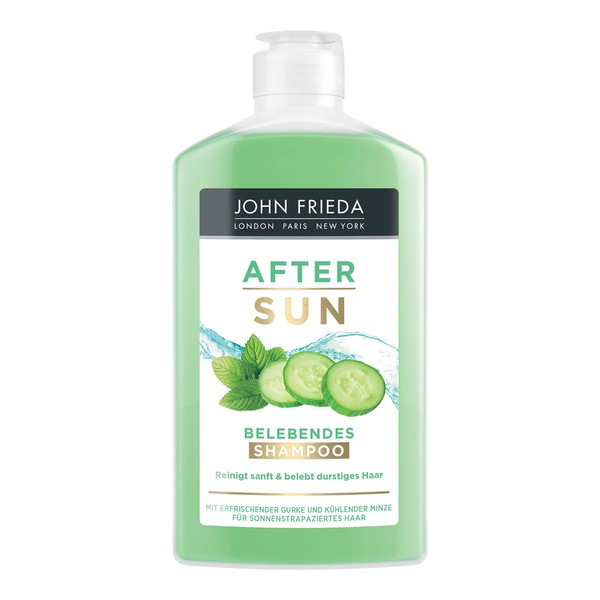 John Frieda After Sun Shampoo 250 ml with Refreshing Cucumber and Cooling Mint