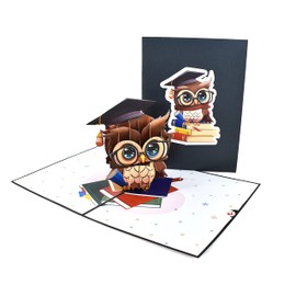 Teabug Cards Wise Little Owl Graduation Card for Newly Grads, Student Academic Achievements, Congratulations