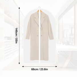 Logei Long Garment Bag, Clothes Covers, Pack of 6, Clear Suit Bag, Dustproof Garment Protection Bags, Waterproof Garment Bags with Zip for Suits, Evening Dresses (60 x 140 cm)