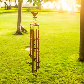 Extra Large Dinosaur Wind Chimes Outdoor Dinosaur Gifts for Women Men Mom Gardening Birthday Gifts Metal Memorial WindChimes for Outside/Indoors, Lawn, Patio, Yard Art, Garden Decor, Yard Decoration