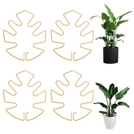 JJUNW 4PCS Iron Monstera Plant Support, Uniquely Designed Indoor Plant Accessories, Stable Plant Support Stakes for Indoor Plant, Turtle Shell Bamboo Clamp Set for Thriving Growth