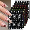 JMEOWIO Nagelsticker Bunter Stern 9 Blatt Nail Art Sticker Selbstklebend