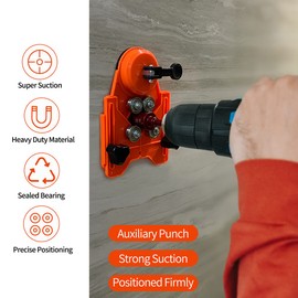 Meccion Hole Saw Guide adjustable 4mm - 80mm with Vacuum Base Sucker Core Bit Guide Openings Locator for Glass, Diamond, Marble, Ceramic Tiles(Hole Saw Guide 4mm - 80mm)