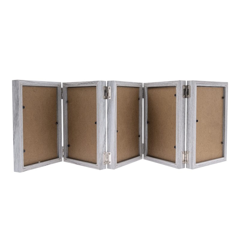 5 Folding 4 x 6 Inch Hinged Picture Frame, Wood