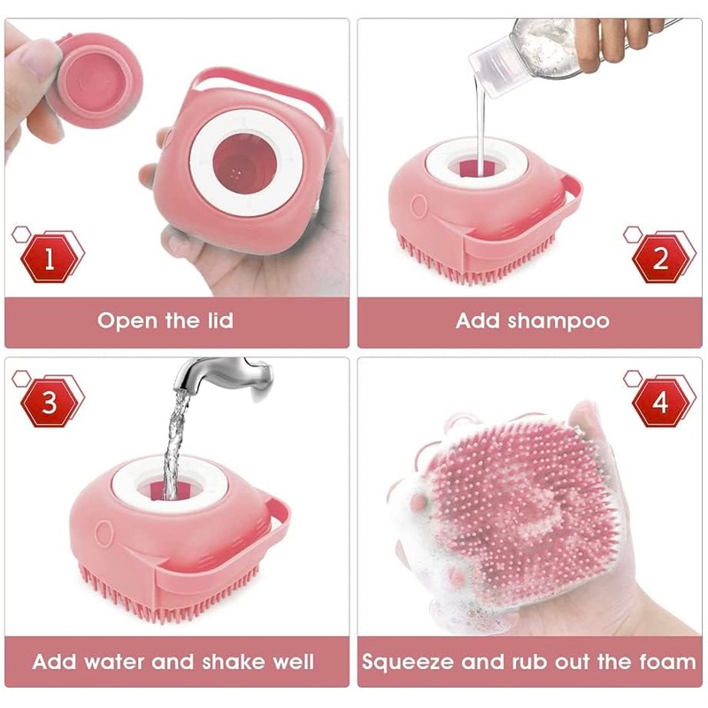 Pet Bath Massage Brush Puppy Dog Cat Grooming Cleaning Soft