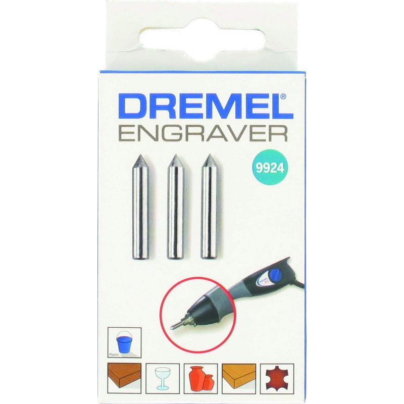 Dremel 9924 Carbide Engraving Points, 3 Engraver Accessories for Multipurpose