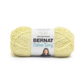 Bernat Cotton Terry Celery Yarn - 3 Pack of 120 g / 4.2 oz - 47% Cotton 32% Acrylic 21% Nylon - #4 Worsted (Medium) - 209m /229Yards - for Knitting, Crochet and Amigurumi