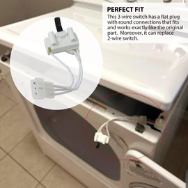 10Pack WP3406107 3406107 Dryer Door Switch Replacement for Whirlpool Ken-More Roper Amana Crosley Dryer - Replaces 3406109 3405101 3405100 3406100 3406101