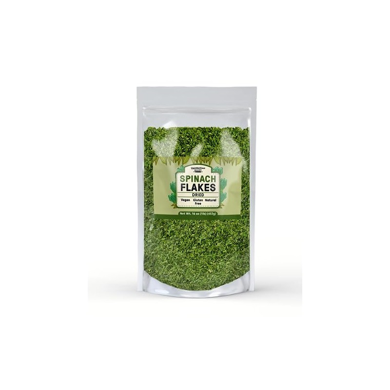 Unpretentious Spinach Flakes, 1 lb, Dried Spinach, Add to Breads,