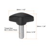 sourcing map 4pcs Tee Wing Knobs Thumb Screws M8 x