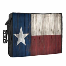 Rocking Giraffee Outdoor TV Cover Vintage Wood Texas Flag Waterproof Weatherproof TV Covers for 60 to 65 Inch Outside Flat Screen TV Protector Shield 58" W x 37" H x 4.5" D