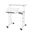 DlandHome Adjustable Rolling Desk Standing Desk, Sit-Stand Desk Cart Mobile