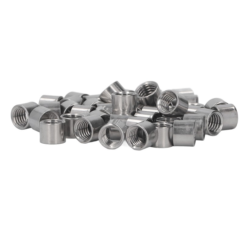 50Pcs M8 Female Thread Coupling Nut Rugged Stainless Steel Maintenance