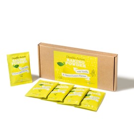Baking Powder Lemon Flavour Infused | Non-Artificial Food Colouring | Box of 5x 20g Sachets