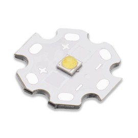 LEDGUHON 5Pcs 3W White Full Spectrum 3535 SMD High Power LED Chip with Aluminum Plate 20mm Star PCB Base Heat Sink for Outdoor Light (120deg,White 6000K-8000K,DC 3.0-3.4V,700mA,HCRI-Ra80)