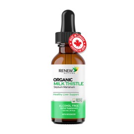 Renew Actives Milk Thistle Liquid Extract - Liver Protectant Supplement Drops for Optimal Health - No Alcohol Added - Non-GMO, Vegan - 4 fl oz