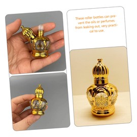 FRCOLOR 4 Pcs Bottled Mini Containers Essential Oil Container Sample Refillable Roller Bottle Roller Bottle for Oils Perfume Roller Sub Bottles Glass Crown Roll-on Device Travel