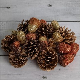 Beautiful Fall Acorn and Pinecone Glitter Filler in Gift Box Boutique