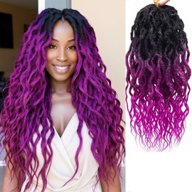 Faux Locs Crochet Hair For Women Soft Locs 18 Inch Goddess Crochet Hair Curly Ends Dreadlocks Boho Style Synthetic Braiding Hair Extensions