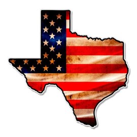 GT Graphics Texas Map Flag USA Vintage - 5" Vinyl Sticker - for Car Laptop I-Pad - Waterproof Decal
