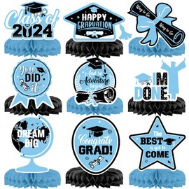 2024 Graduation Decorations Class of 2024 Graduation Centerpieces for Tables Graduation Table Decorations Graduation Party Centerpieces for Tables 2024 Graduation Party Decorations (light blue)