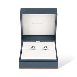 DAVIDOFF ESSENTIALS Mini Cufflinks - Rhodium Plated Brass Cufflinks Square - Stylish Men's Accessories for Simple Elegance, Brass, Not applicable
