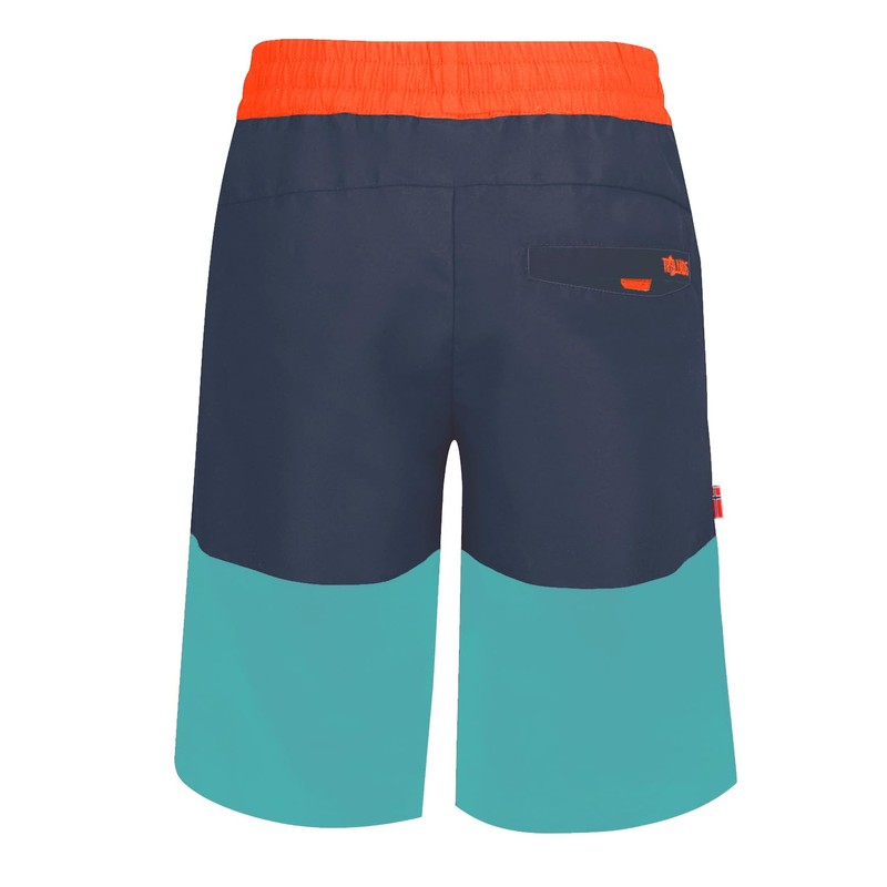 Trollkids Children's Swimming Shorts Kroksand, Dark Navy/Glow Orange/Dusky Turquoise, 116