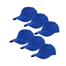 Gelante Plain Blank Baseball Caps Adjustable Back Strap Wholesale Lot 6 Pack - 001-Royal Blue-6Pcs