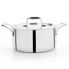 Vinod Titanium Triply Stainless Steel Sauce Pot with Cover, 20 cm Dia, 3.20Ltr Capacity, Induction Compatible, Even Heat Distribution, Perfect for Cooking Sauces, Soups, Stews, Biryani, Pack of 1