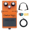 Boss DS-2 Turbo Distortion Bundle with 10ft Instrument Cable, 6in
