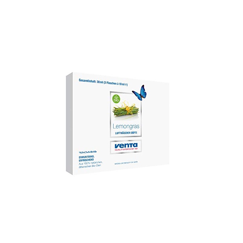 VENTA Venta 6048000 Bio-Duft Lemongras, 100 % natrliche ?therischeBio-?le,3x10ml