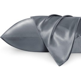 Silk Pillow Pases 2 Pack - Satin Silk Pillowcases with Envelope Style, Soft Smooth Cooling Natural Silk Pillow Cover for Women Men-(48X74cm)