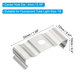 PATIKIL T8 Clips Bracket Hanger, 50pcs LED Fluorescent Integrated Tube Light Bulb Holder Bracket Clamp Light Fixture, Manganese Steel