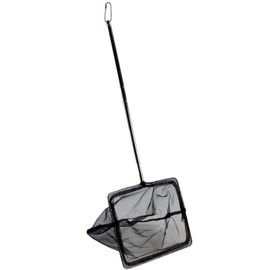 AQUANEAT Aquarium Net with Extendable Long Handle, Adjustable Wastes Skimming Cleaning Tools for Fish Tanks, 6 inch