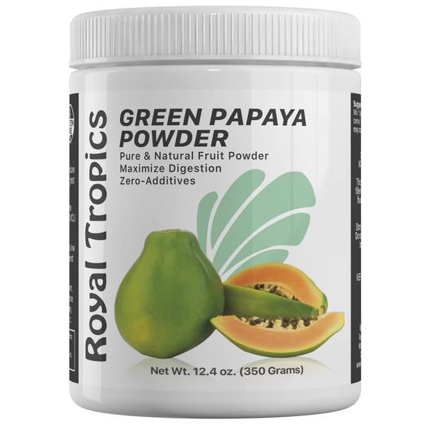 Royal Tropics Green Papaya Powder. Enzymes for Digestive Support.