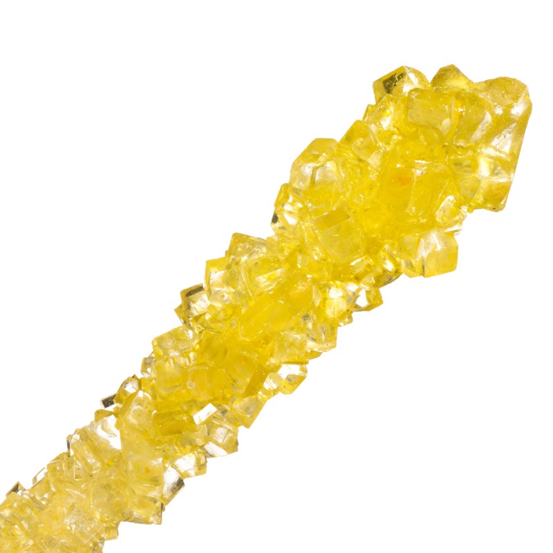 Yellow Rock Candy Sugar Sticks - Banana Flavored - 36